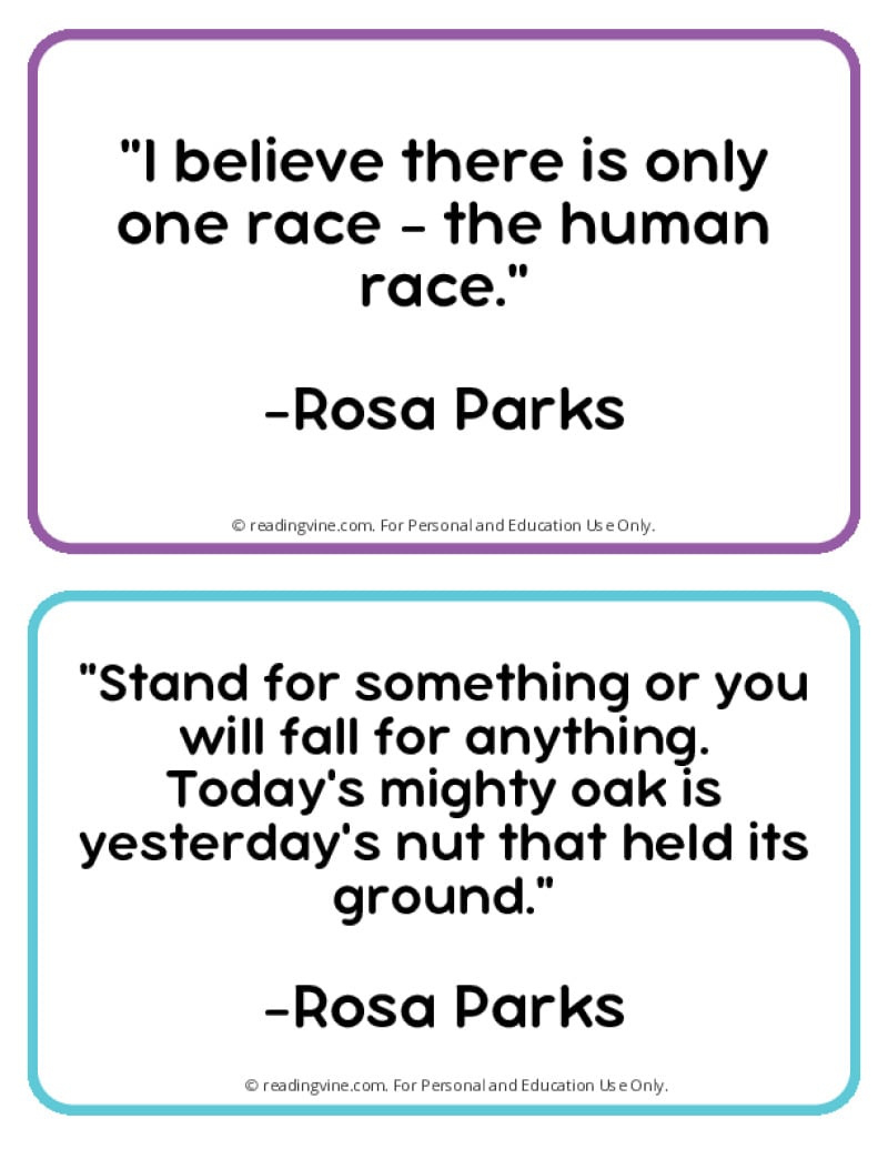 Rosa Parks Quotes | Free Printable Pdf Posters with regard to Rosa Parks Quote Printable
