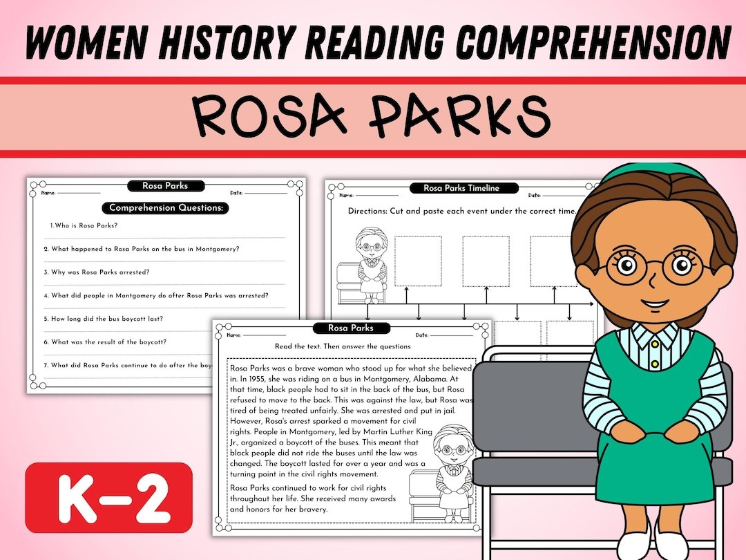 Rosa Parks Reading Comprehension | Women'S History Month Activity for Rosa Parks Printable Reading Comprehension