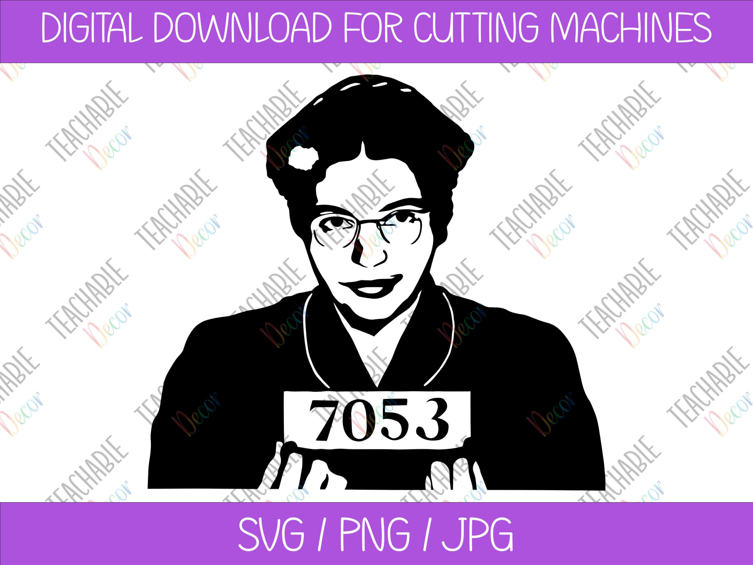 Rosa Parks Svg / Digital Download / Vector Art / Black History with regard to Rosa Parks Silhouette Printable