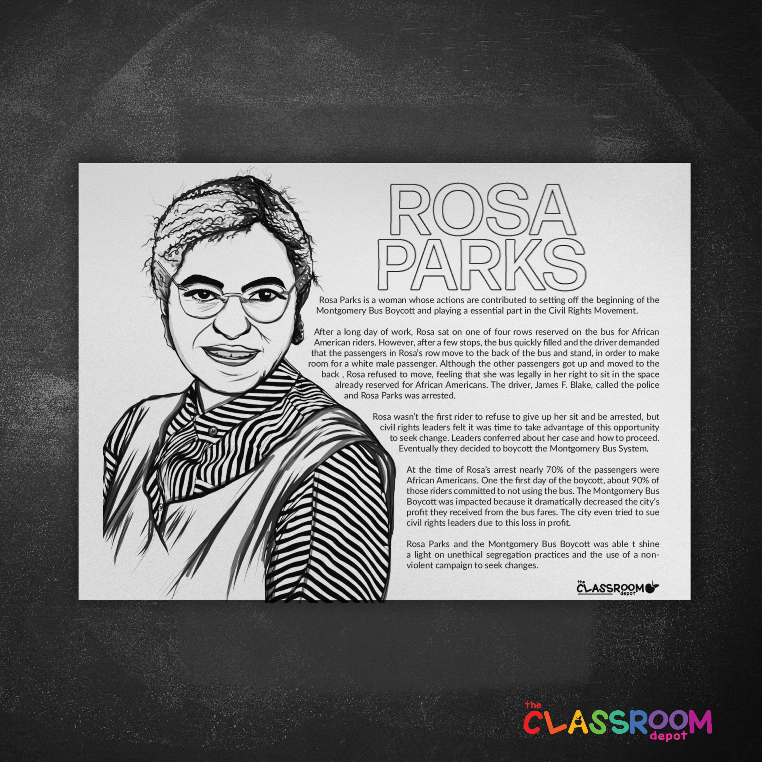 Rosa Parks Women&amp;#039;S History Month Biography Facts And Coloring with regard to Rosa Parks Printable Biography