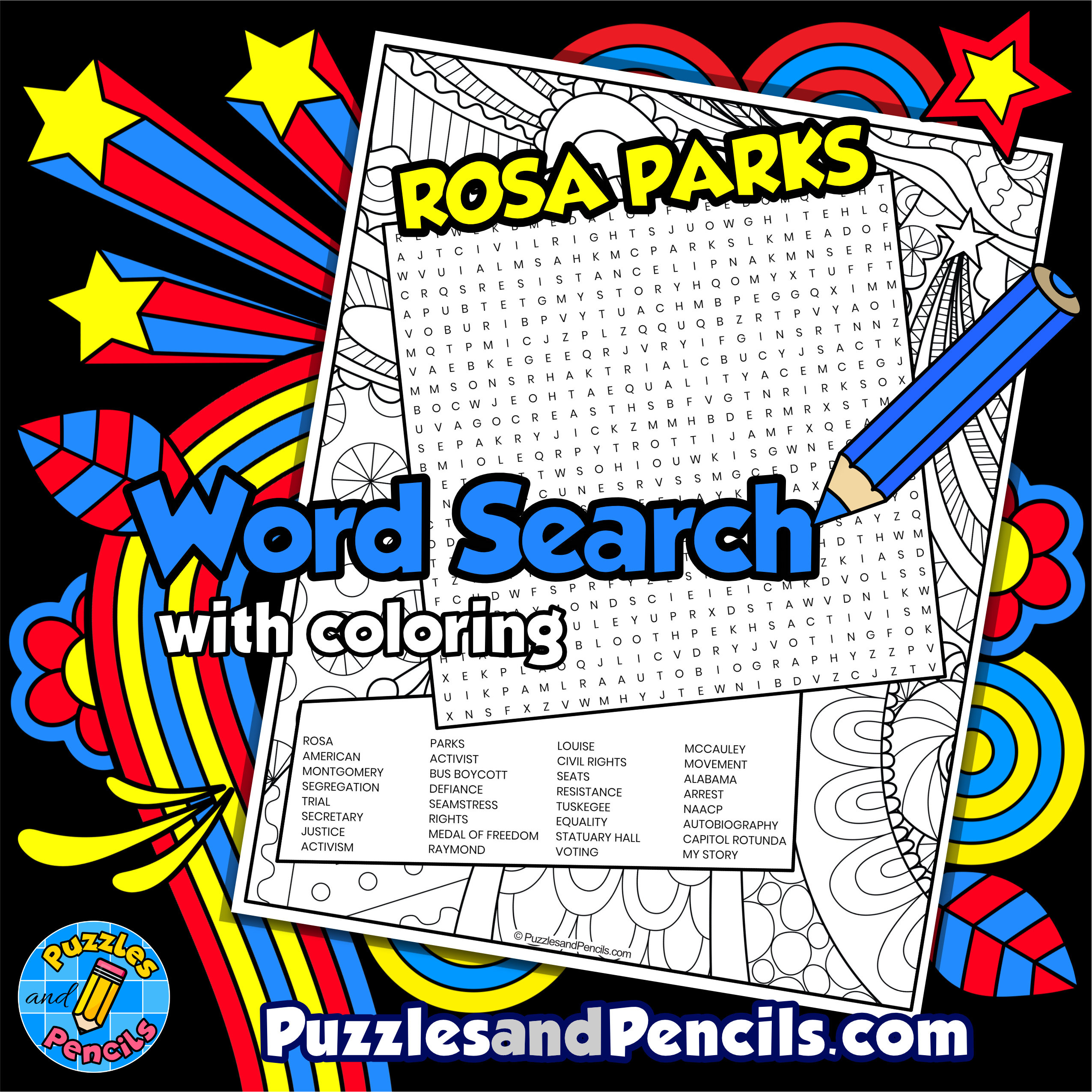 Rosa Parks Word Search Puzzle Activity | Black History Month pertaining to Rosa Parks Word Search Printable