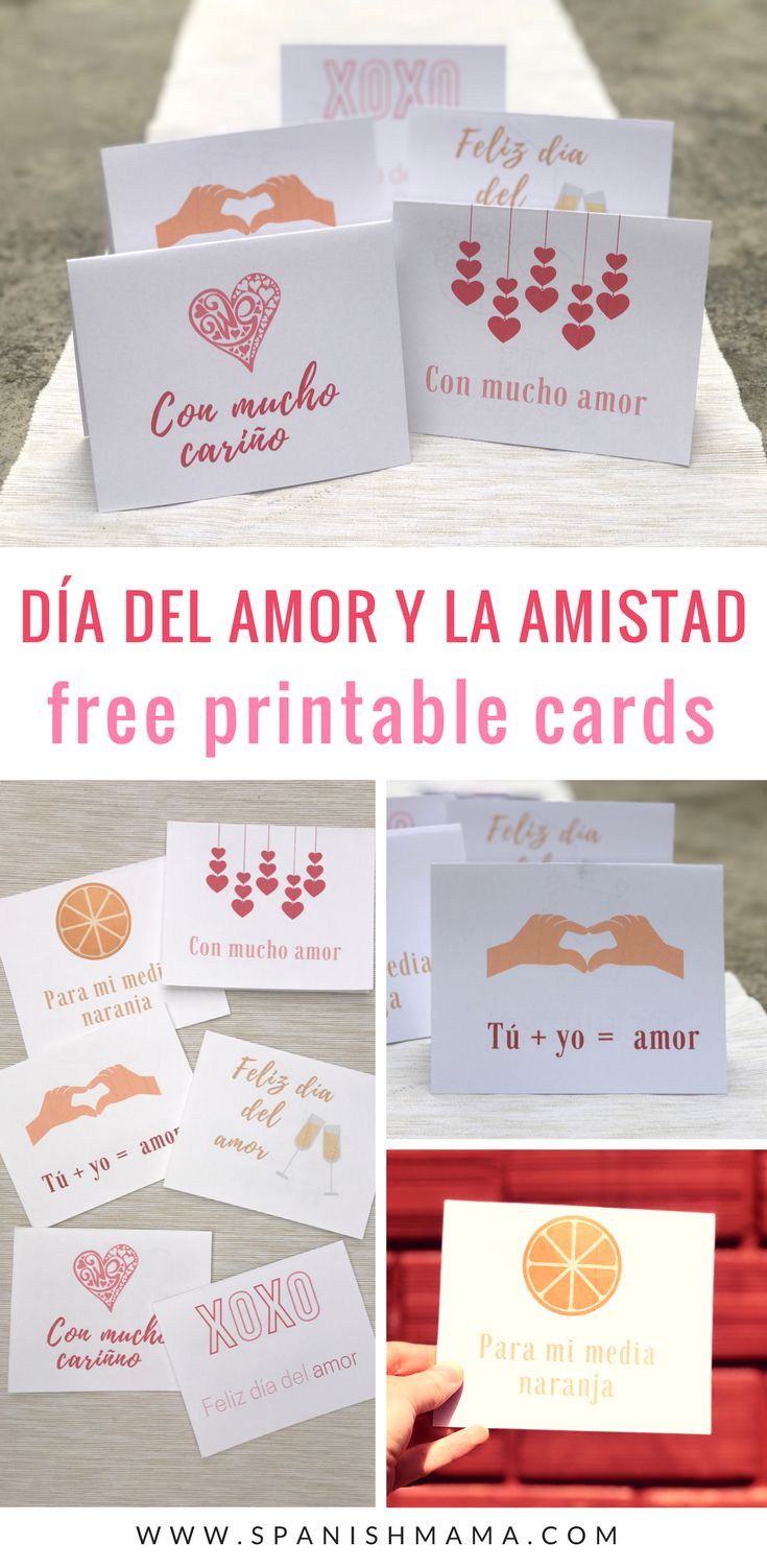 Spanish Valentine&amp;#039;S Day Cards: Free Printables For Día Del Amor with Printable Spanish Valentines Day Cards