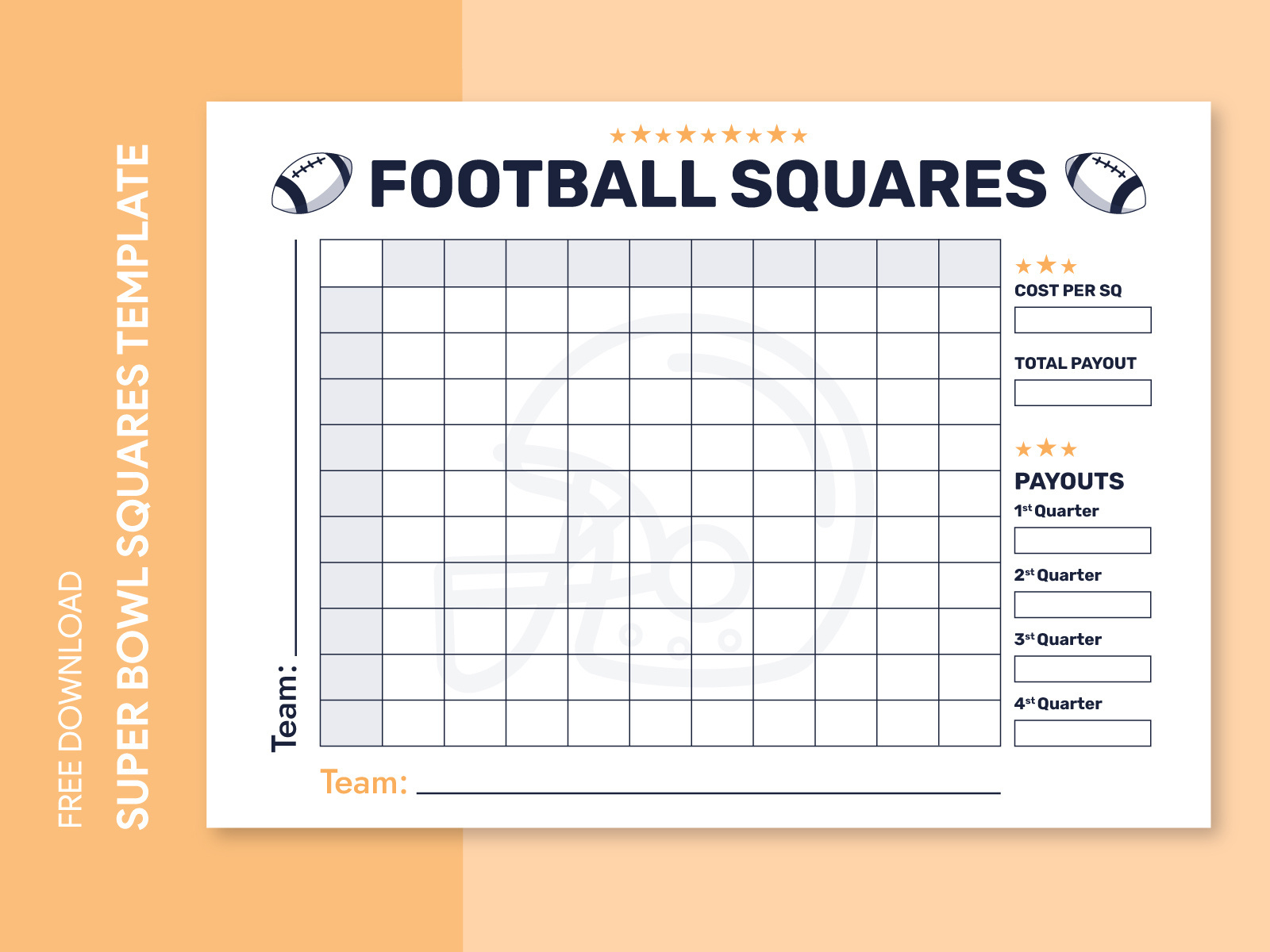 Super Bowl 100 Squares Free Google Docs Templategdoc On Dribbble within Free Printable Super Bowl Grids