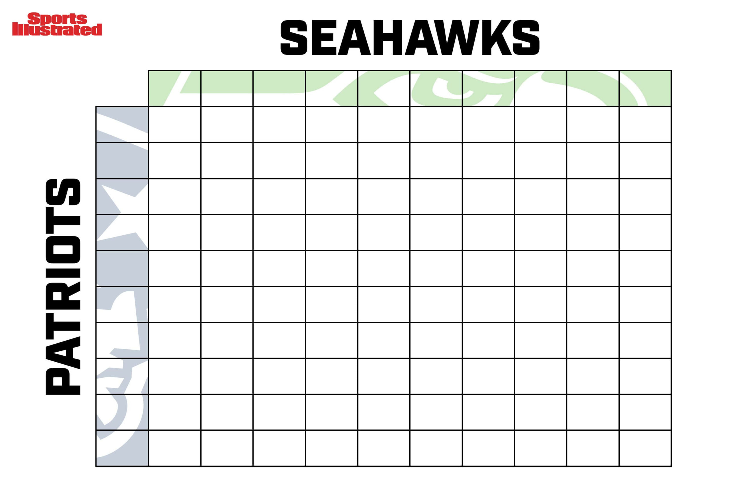 Super Bowl 2026 Squares Game (Printable, Downloadable Super Bowl within Printable Super Bowl Pool Template 2026