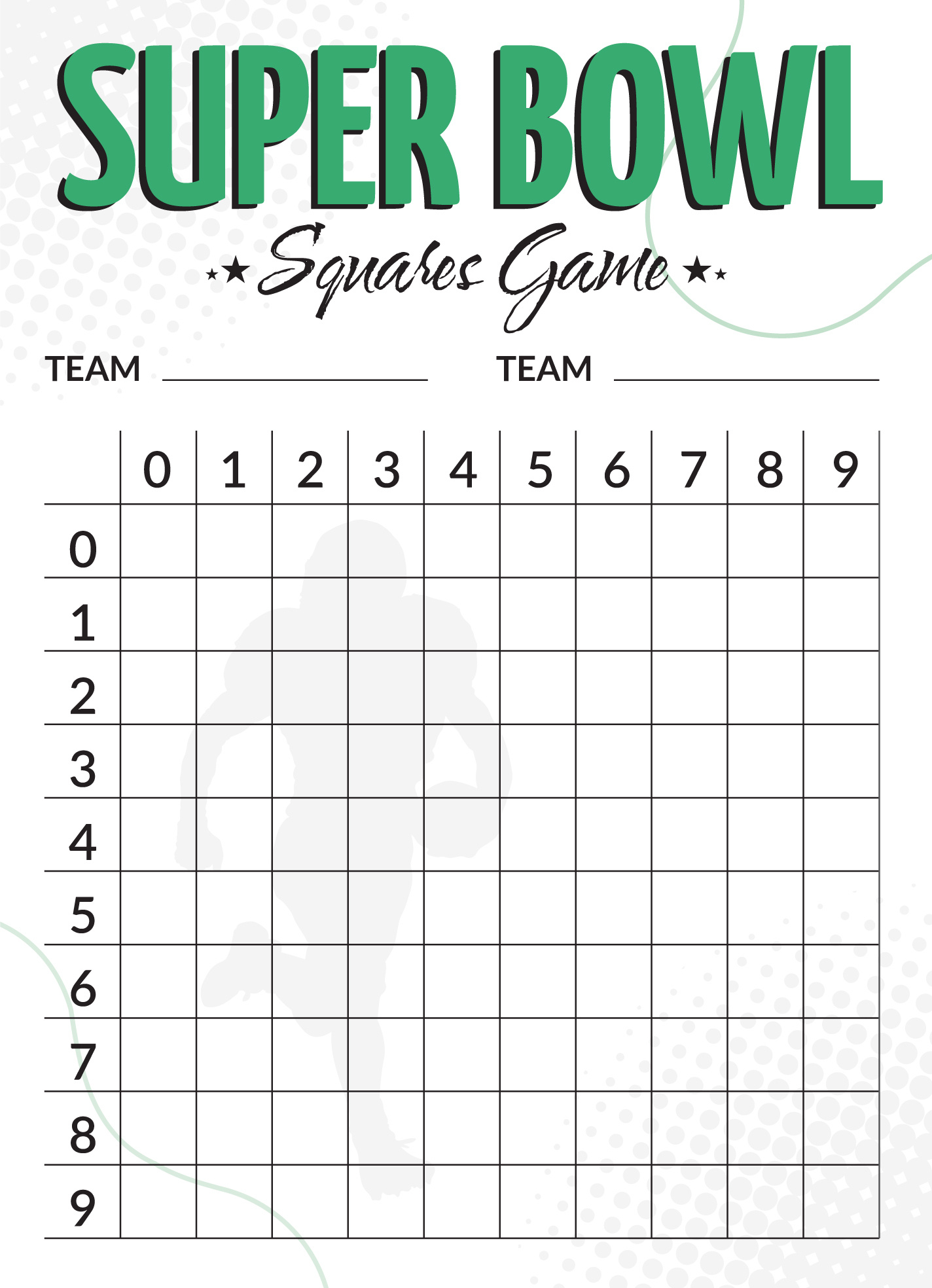 Super Bowl Betting Squares Free Google Docs Template - Gdoc.io for Printable Super Bowl Betting Board