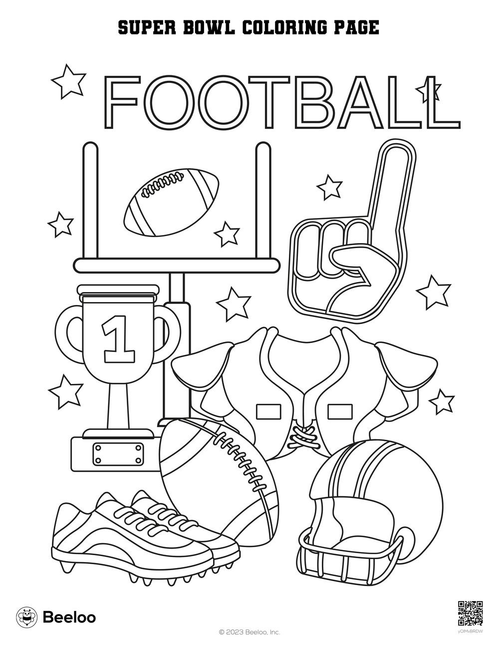 Super Bowl Coloring Page • Beeloo Printable Crafts And Activities with regard to Super Bowl Coloring Sheets Printable