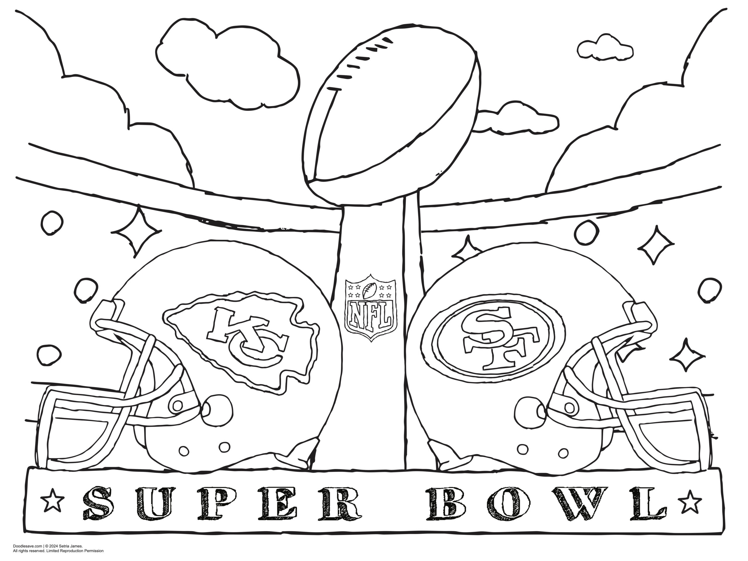 Super Bowl Coloring Pages | Doodles Ave within Super Bowl Coloring Sheets Printable