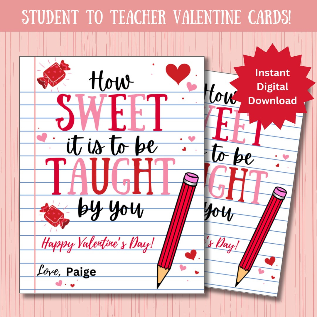 Teacher Valentine Card, Teacher Appreciation, How Sweet It Is To intended for Happy Valentine&amp;amp;#039;s Day Teacher Printable