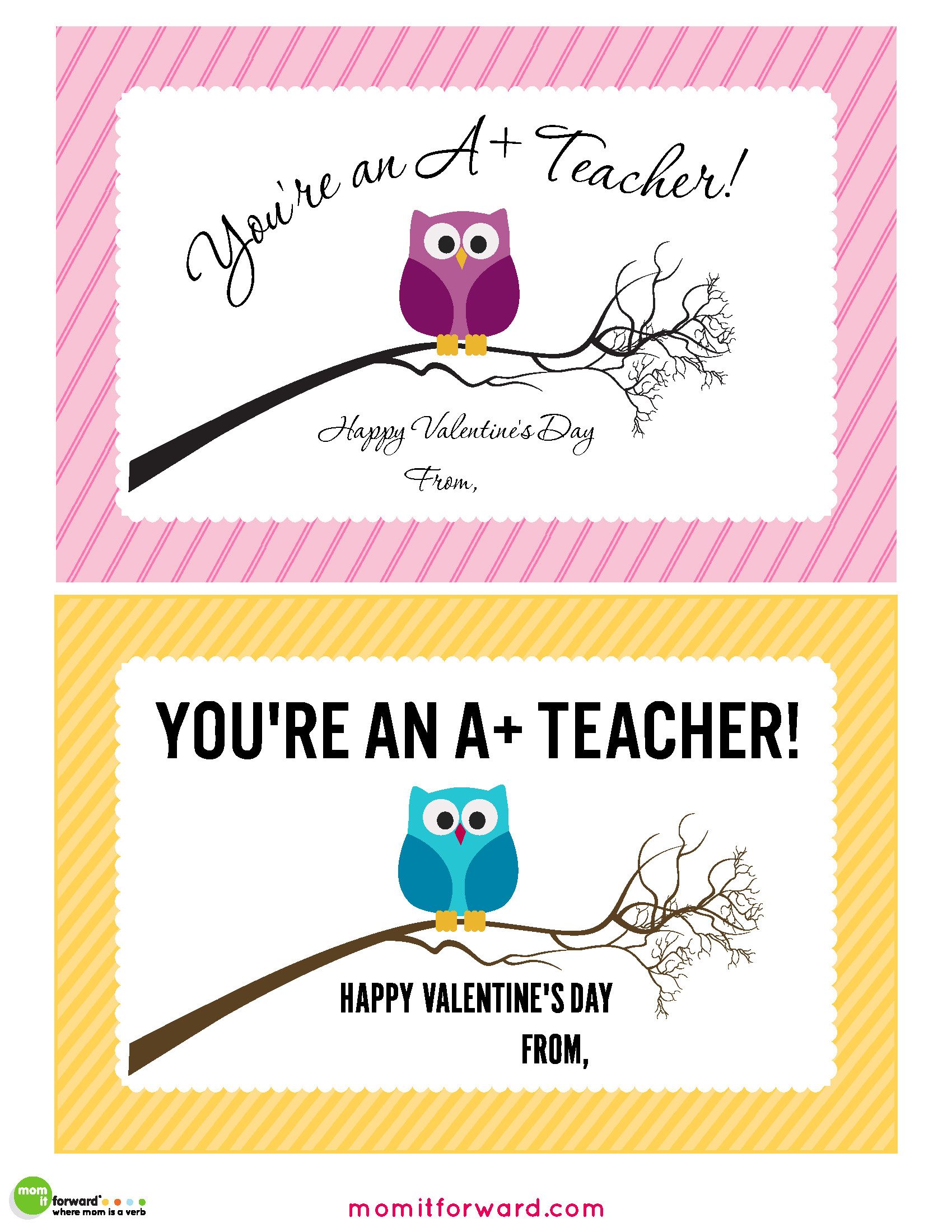 Teacher Valentines Day Cards Printable- Mom It Forwardmom It Forward pertaining to Free Printable Teacher Valentine Cards