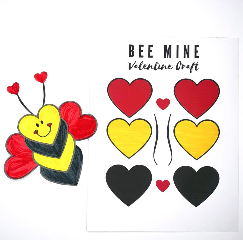 The Best Printable Valentine&amp;#039;S Day Bee Craft - Seasoned Sprinkles for Free Printable Valentine Craft Printable