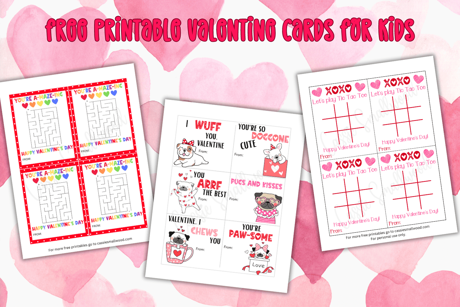 The Cutest Free Printable Valentine Exchange Cards For Kids in Printable Valentine Notes
