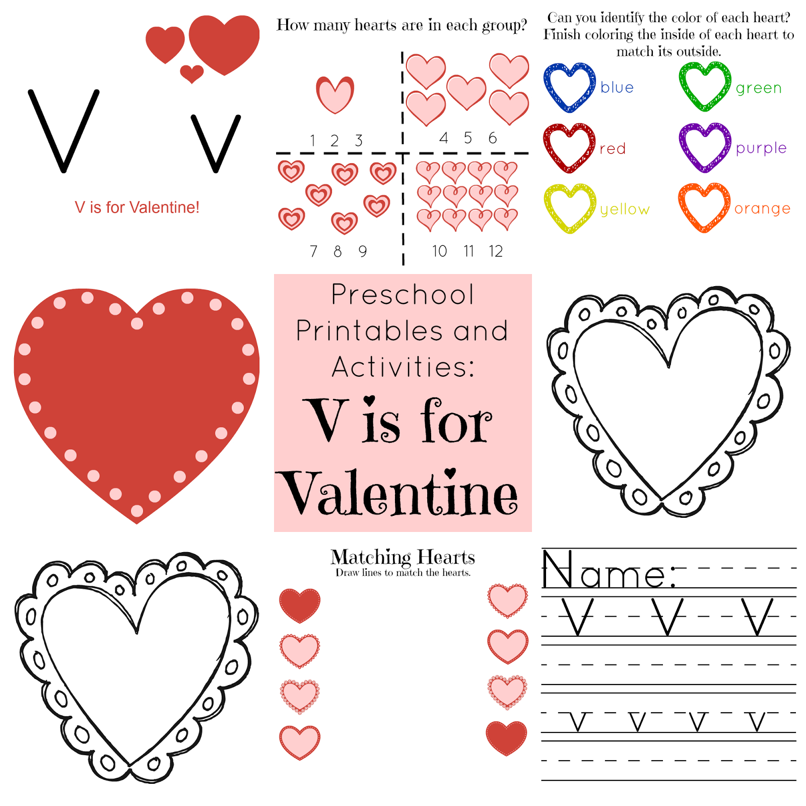 The Life Of Jennifer Dawn: V Is For Valentine Preschool Printables with Printable Valentines Activities For Preschool