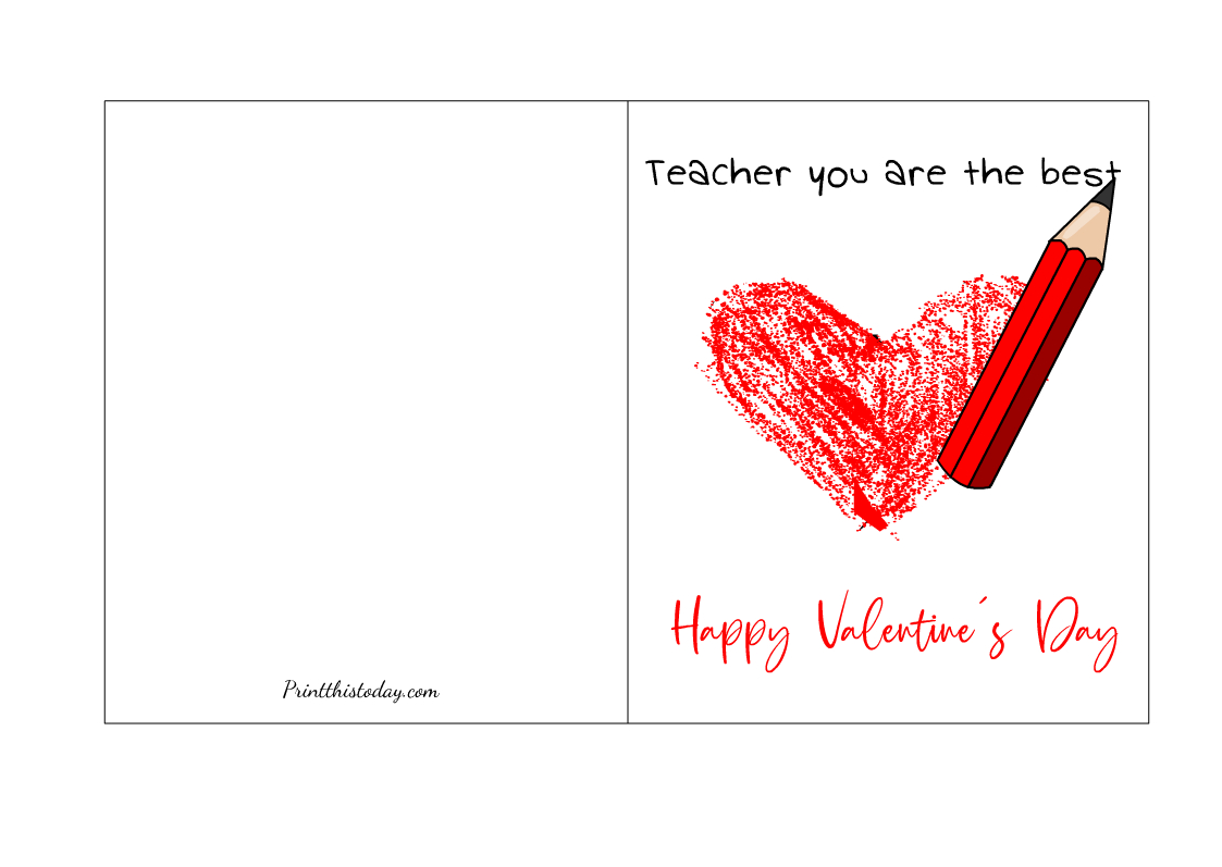 Valentine Card Printable For Teacher: Heartfelt Gift Tag 3D with Free Printable Valentines Cards For Teachers