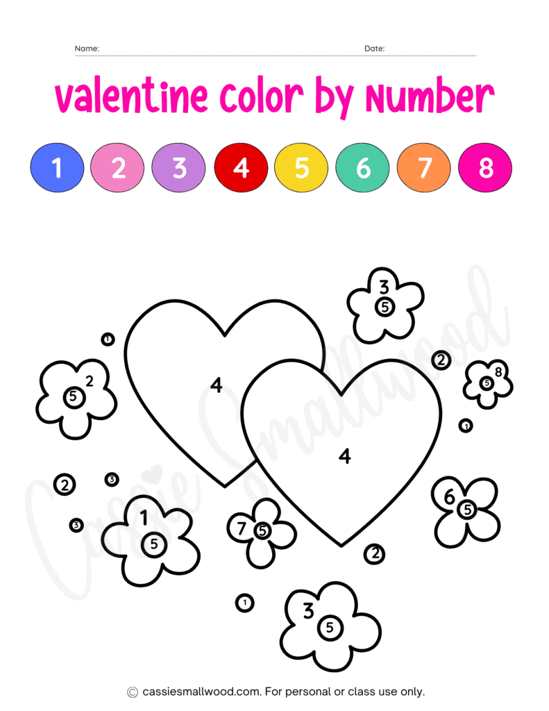 Valentine Color Books Kids Colornumber Valentine S Day throughout Printable Valentine&amp;amp;#039;s Activities For Preschool