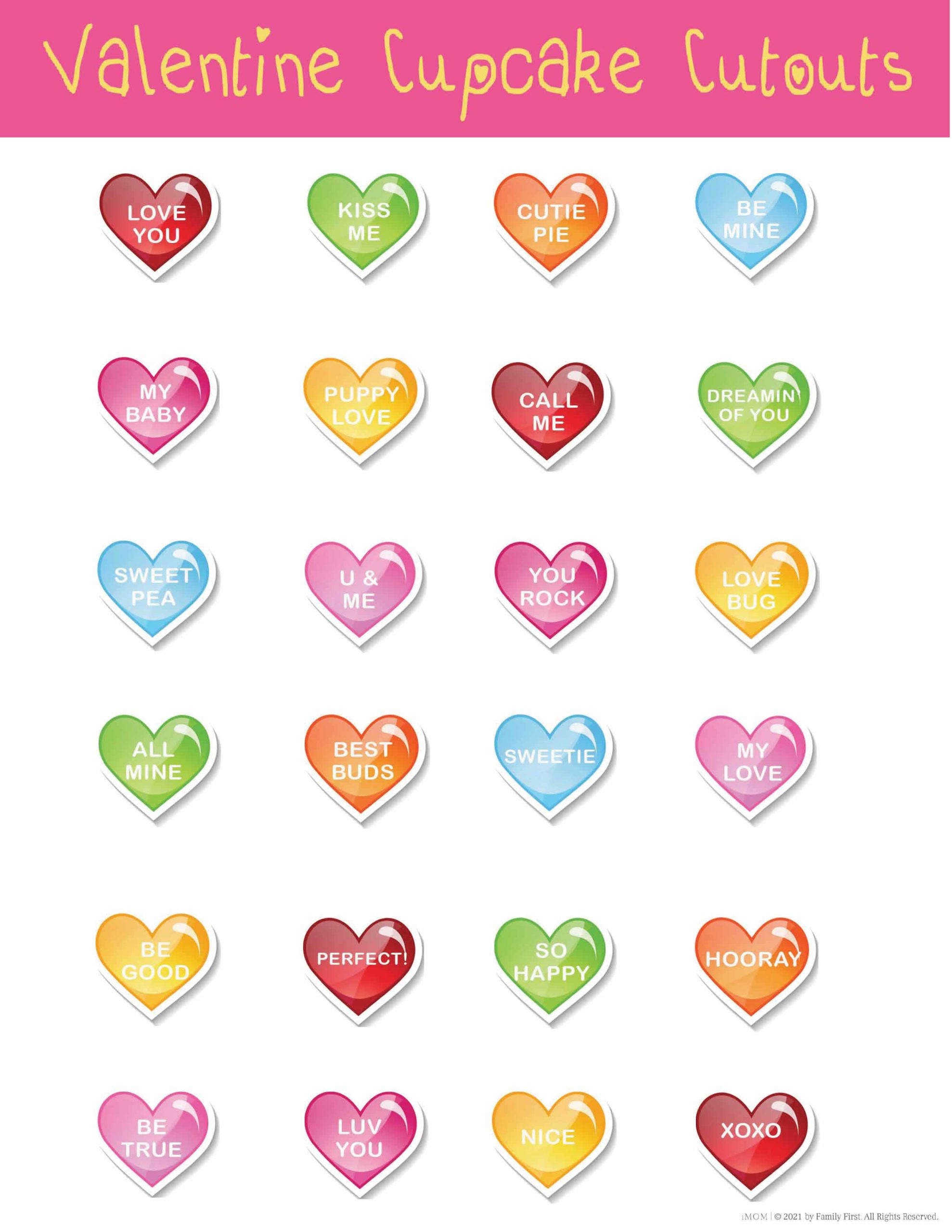 Valentine Cupcake Cutouts - Imom with regard to Printable Valentine Cut Outs