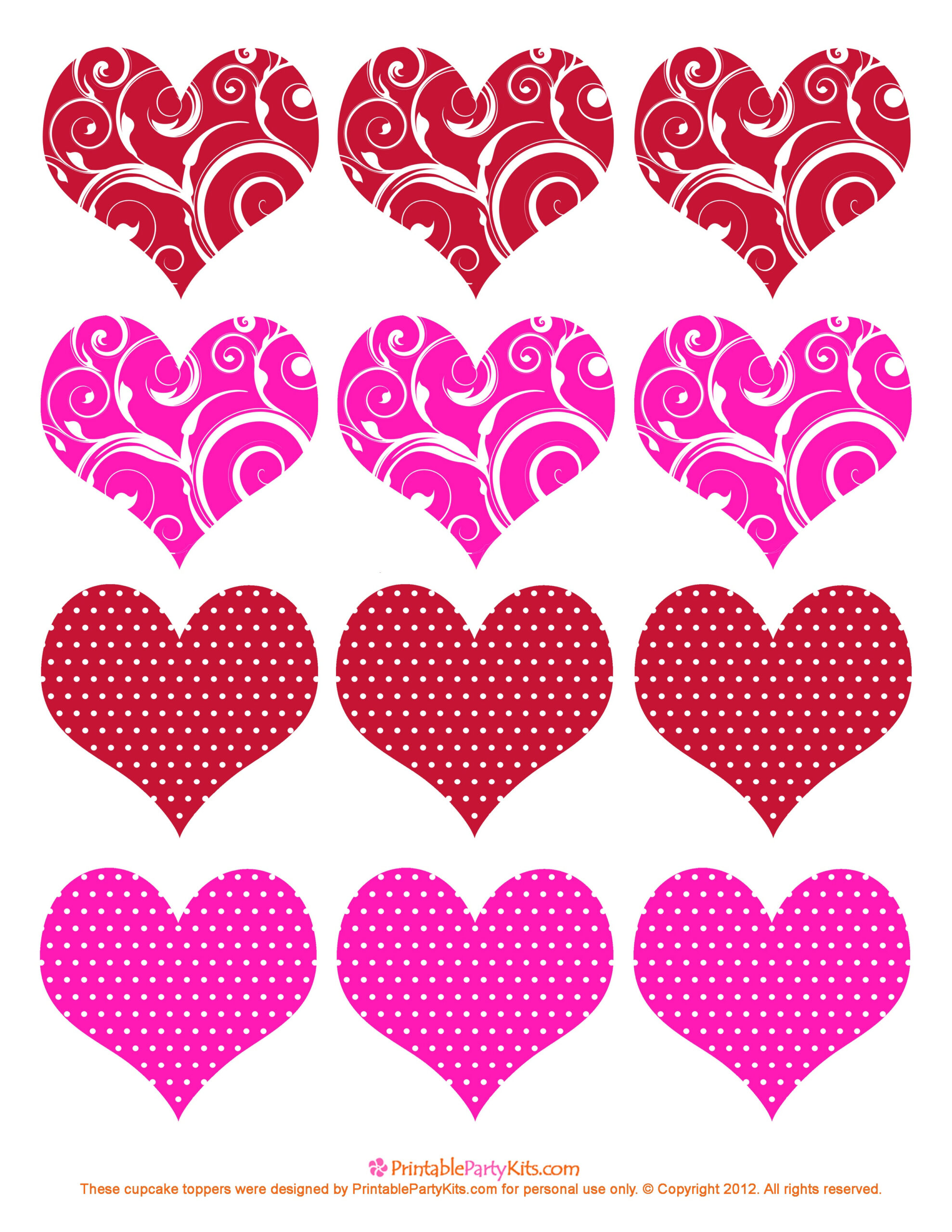 Valentine Hearts Printable - Printable Party Favors within Free Printable Large Valentine Heart