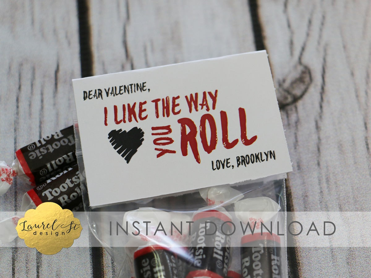 Valentine Printable - I Like The Way You Roll! - Sofort Download pertaining to I Like The Way You Roll Valentine Printable