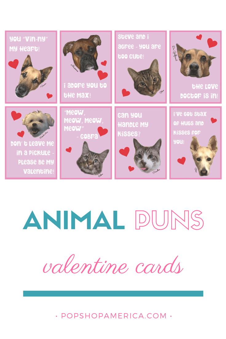 Valentine Printables From Pop Shop America inside Printable Valentine Cards For Pets
