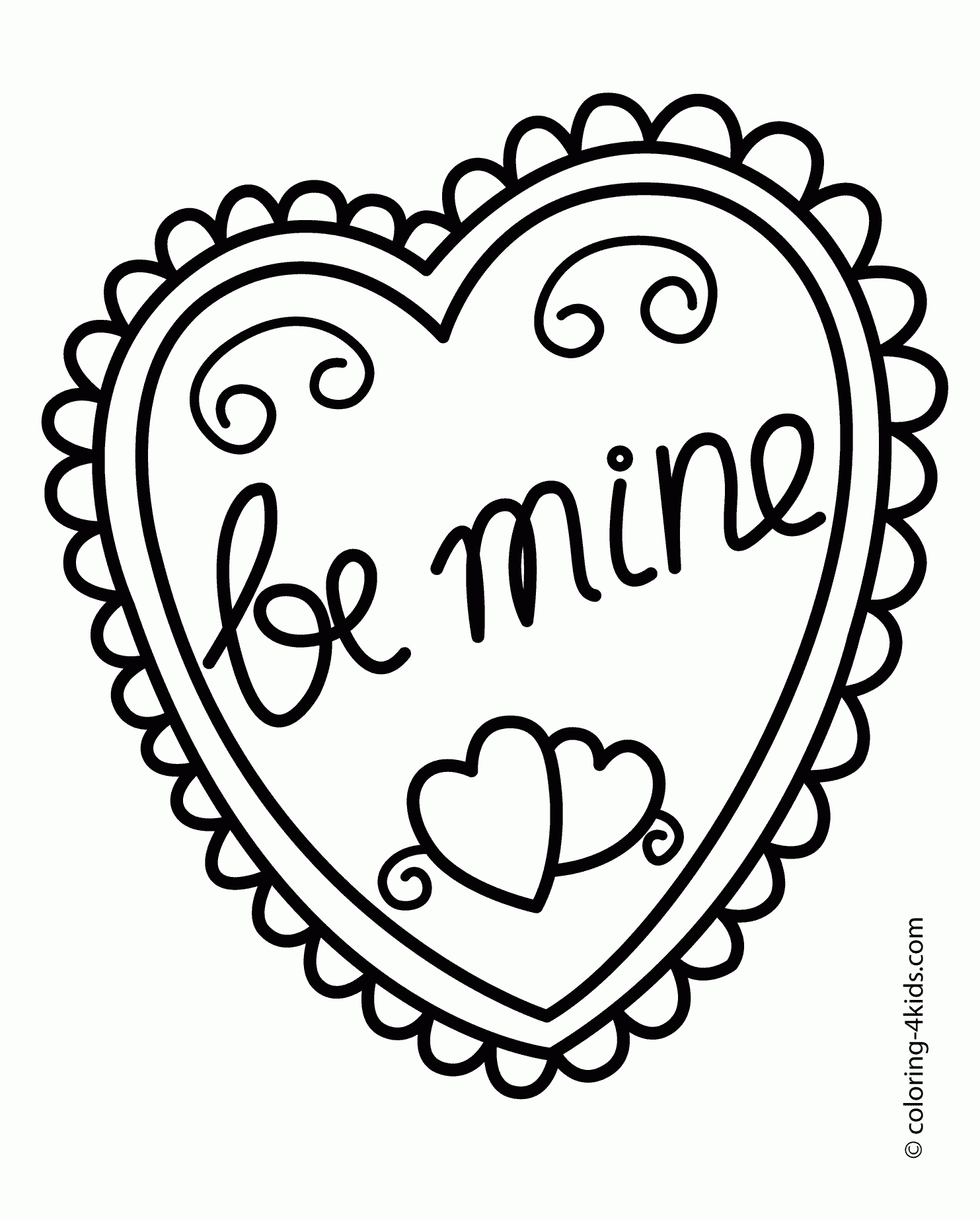 Valentines Coloring Book For Kids Jar Of Hearts Valentines Day within Printable Valentine Hearts to Color