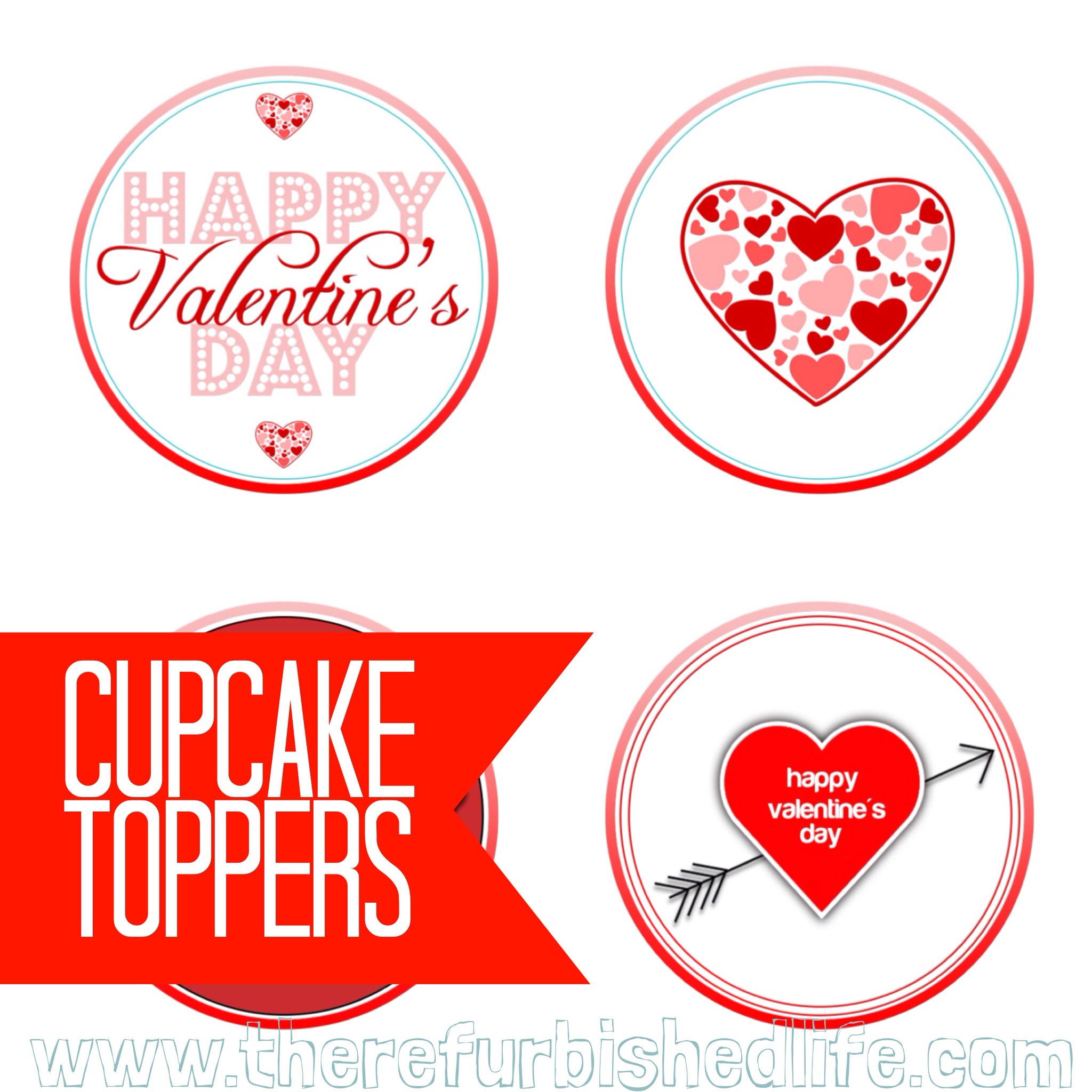 Valentine&amp;#039;S Cupcake Toppers – R E F U R B I S H E D regarding Printable Valentine Cake Toppers