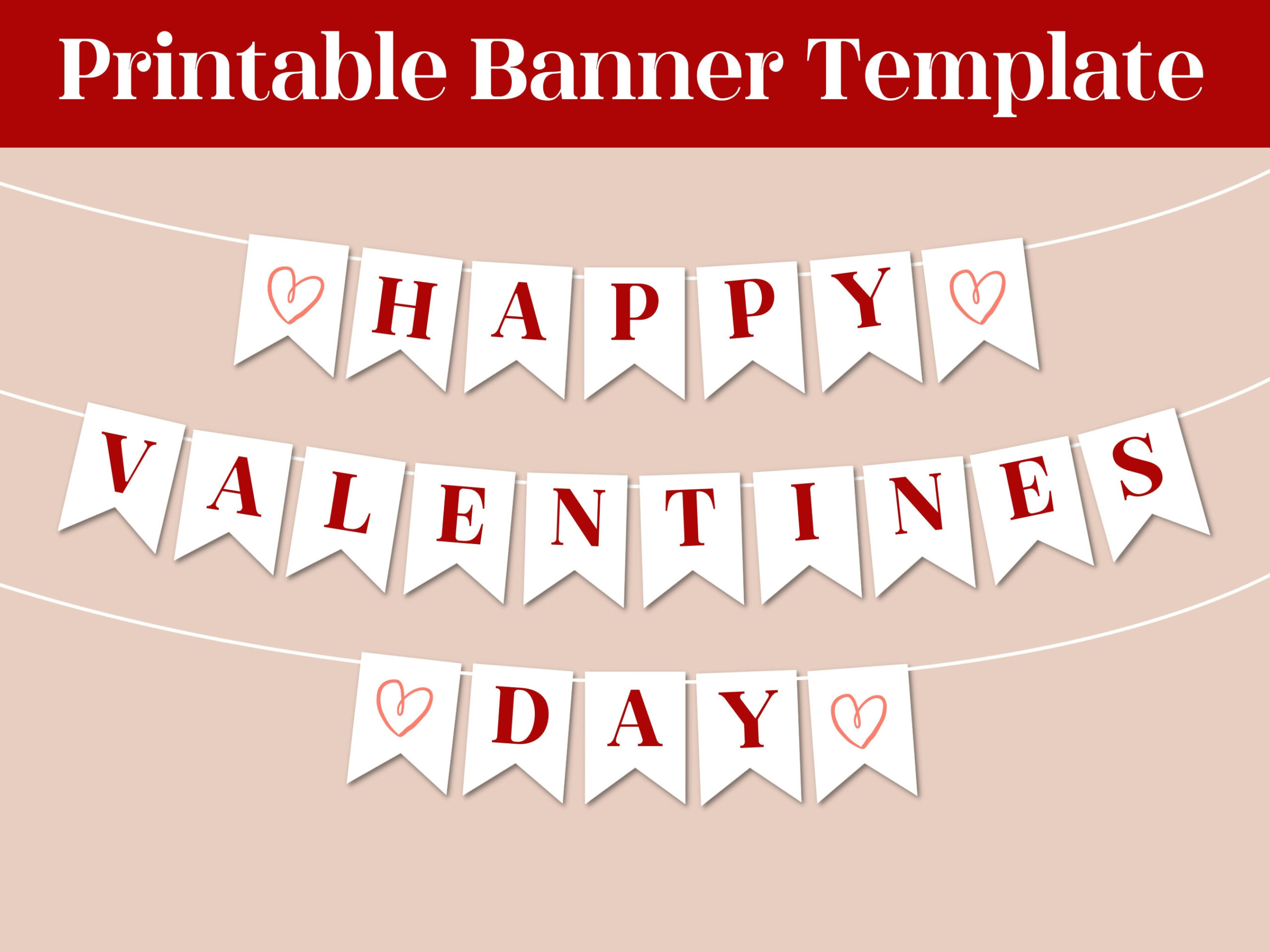 Valentines Day Banner And Template | Editable And Printable Banner with regard to Printable Valentine Banner