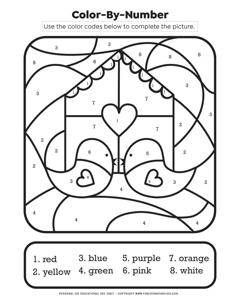 Valentine&amp;#039;S Day Colornumber: Free Printable Pdf - Fun Loving within Valentines Color By Number Free Printable