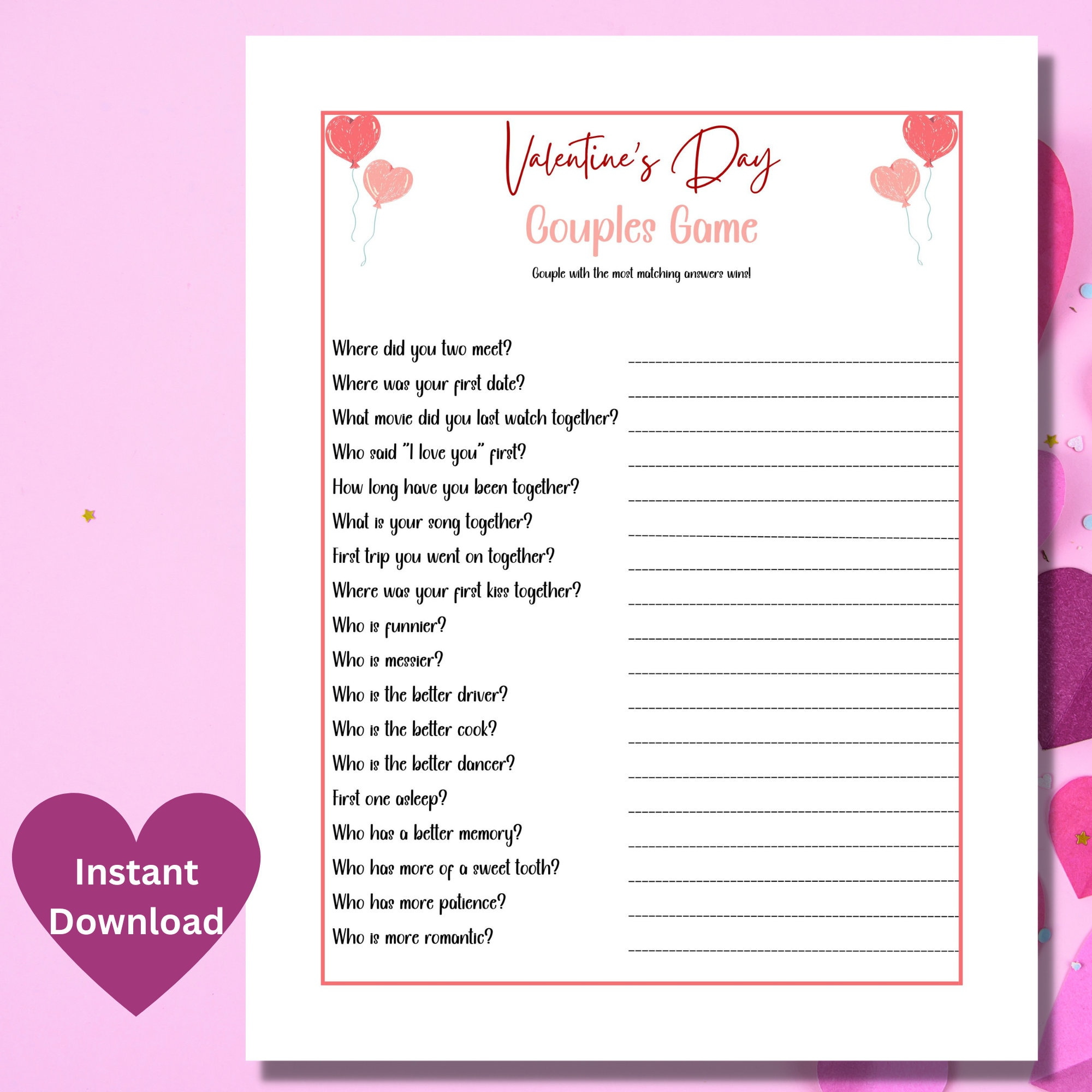 Valentine&amp;#039;S Day Couples Game, Printable Valentine Games For for Printable Valentine Games For Adults