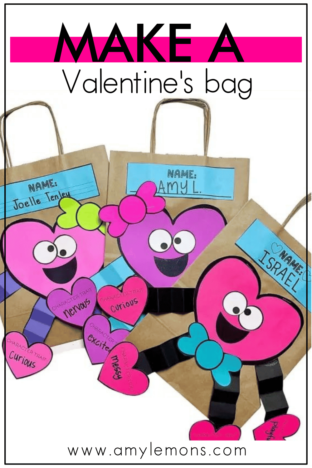 Valentine&amp;#039;S Day Gift Bag Idea And Reading Activity - Amy Lemons pertaining to Printable Valentine Bag Decorations