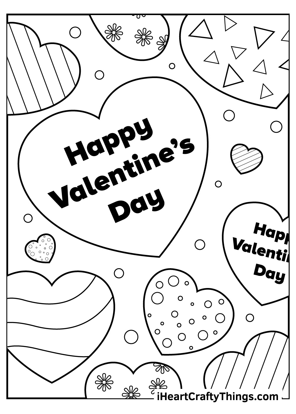 Valentines Day Poster Happy Valentines Day Coloring Page For Kids intended for Valentines Day Coloring Pages Free Printable