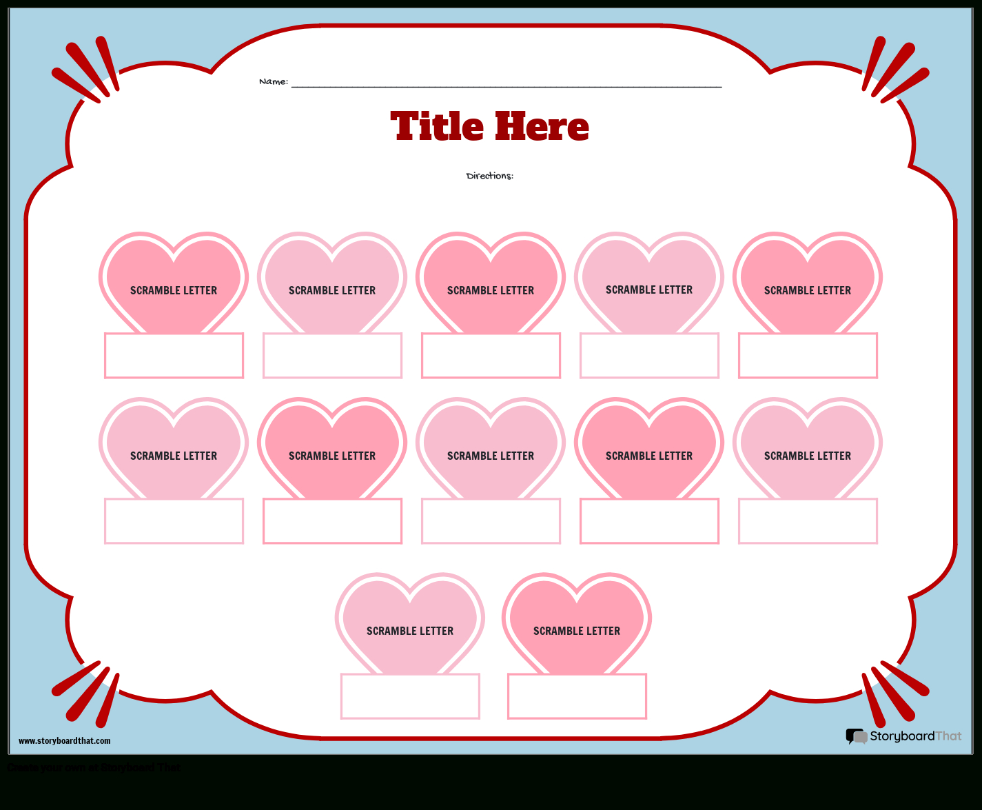 Valentine&amp;#039;S Day Templates: Free Worksheetsstoryboard That with Free Printable Valentine&amp;amp;#039;s Day Name Tags
