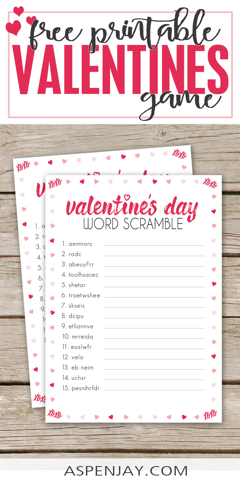 Valentine&amp;#039;S Day Word Scramble – Free Printable Game You&amp;#039;Ll Love with regard to Printable Valentine Games For Adults