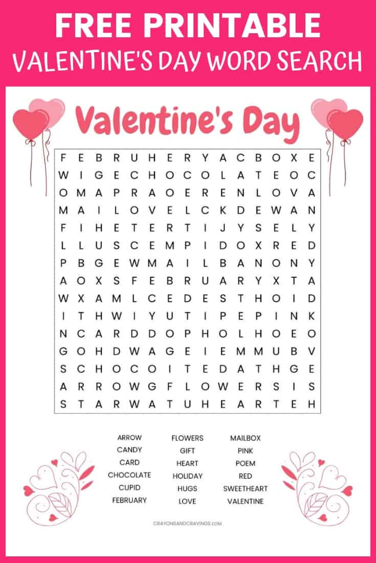 Valentine&amp;#039;S Day Word Search (Free Printable For Kids!) with Free Printable Valentine Word Searches