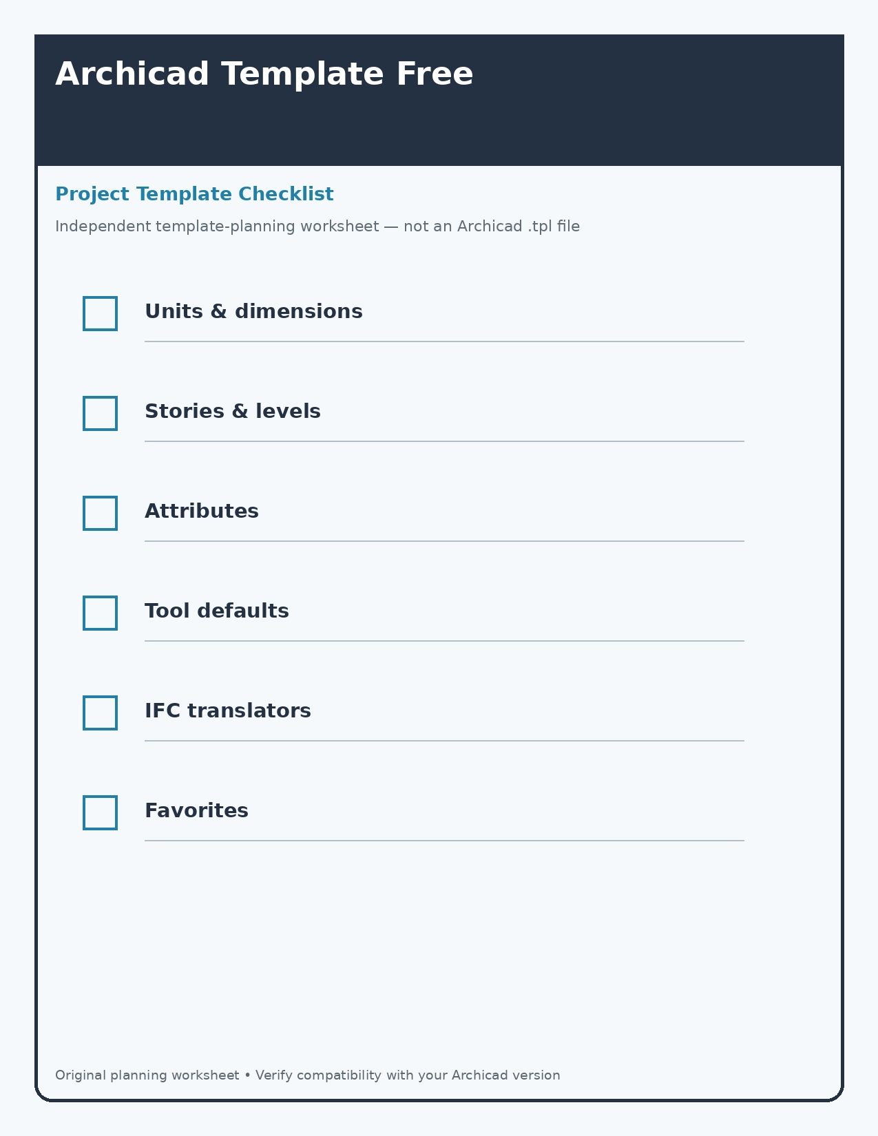 Project-template checklist