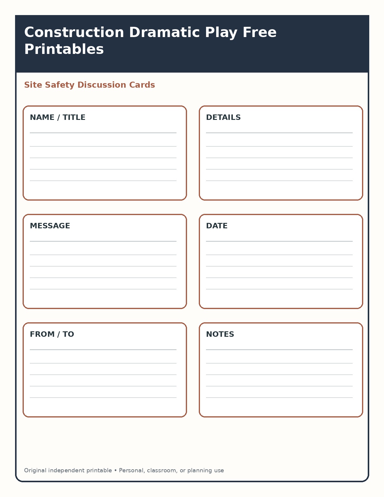 Site Safety Discussion Cards