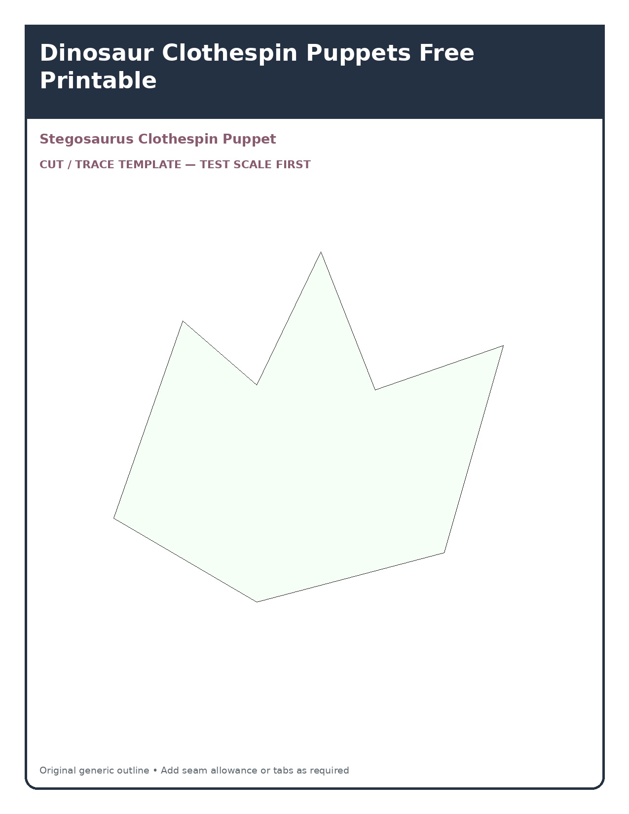 Stegosaurus Clothespin Puppet