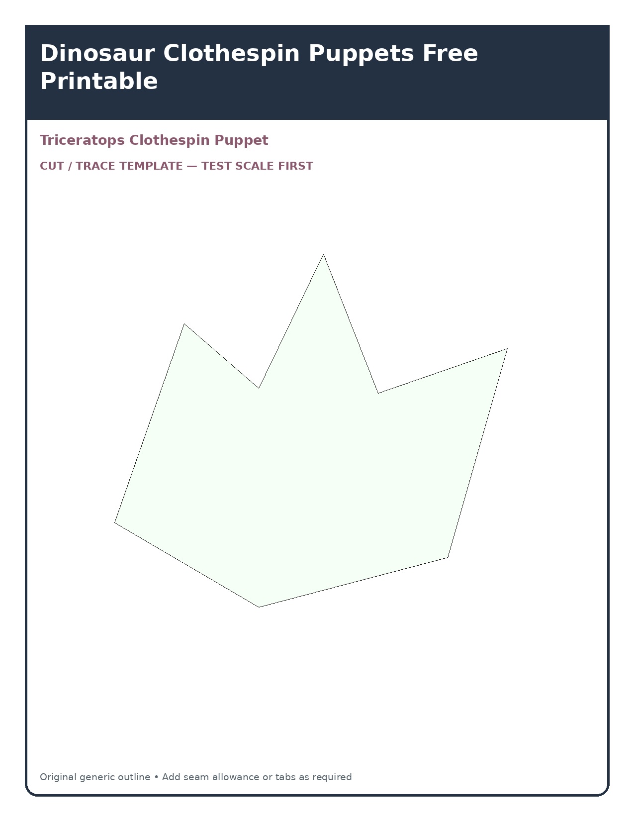 Triceratops Clothespin Puppet