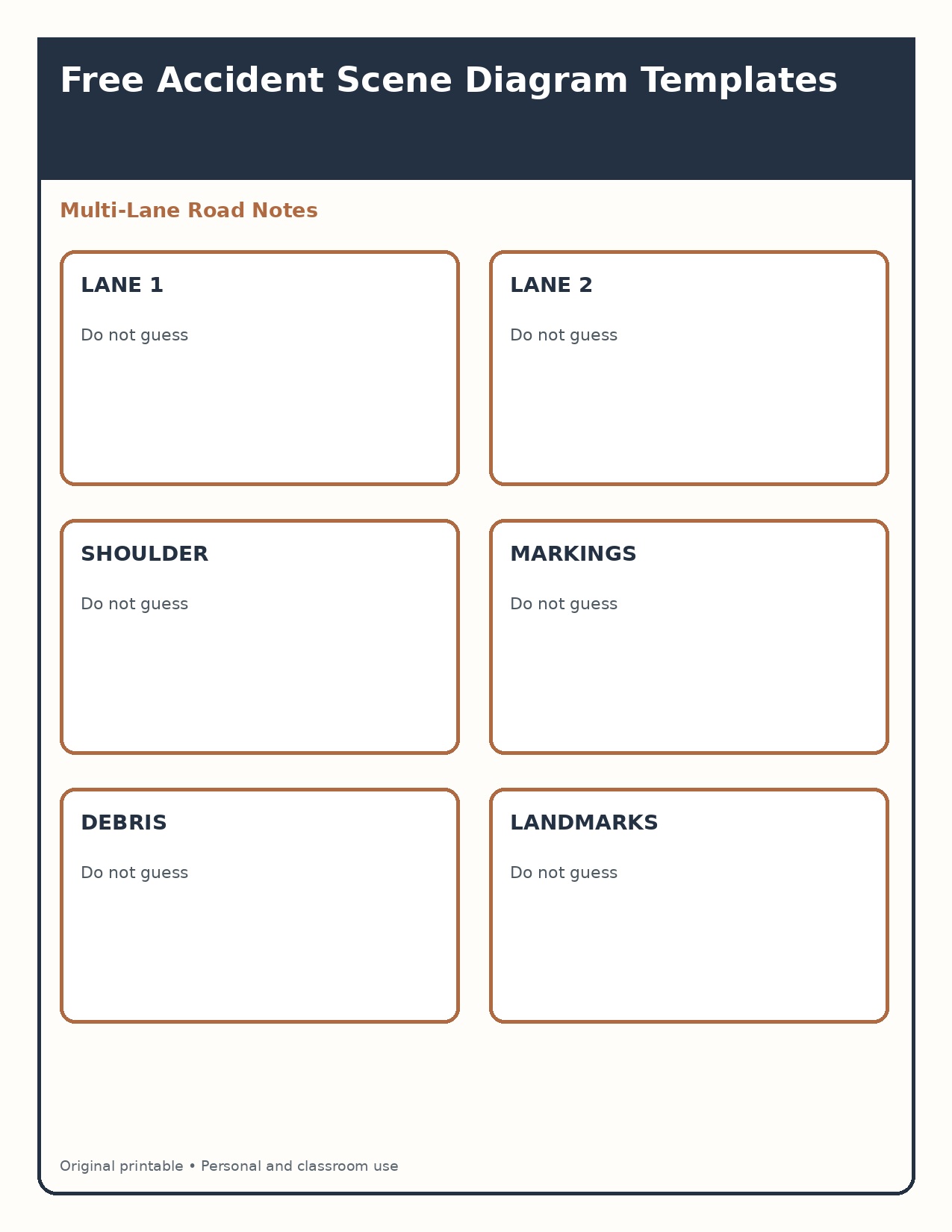 Multi-Lane Road Notes