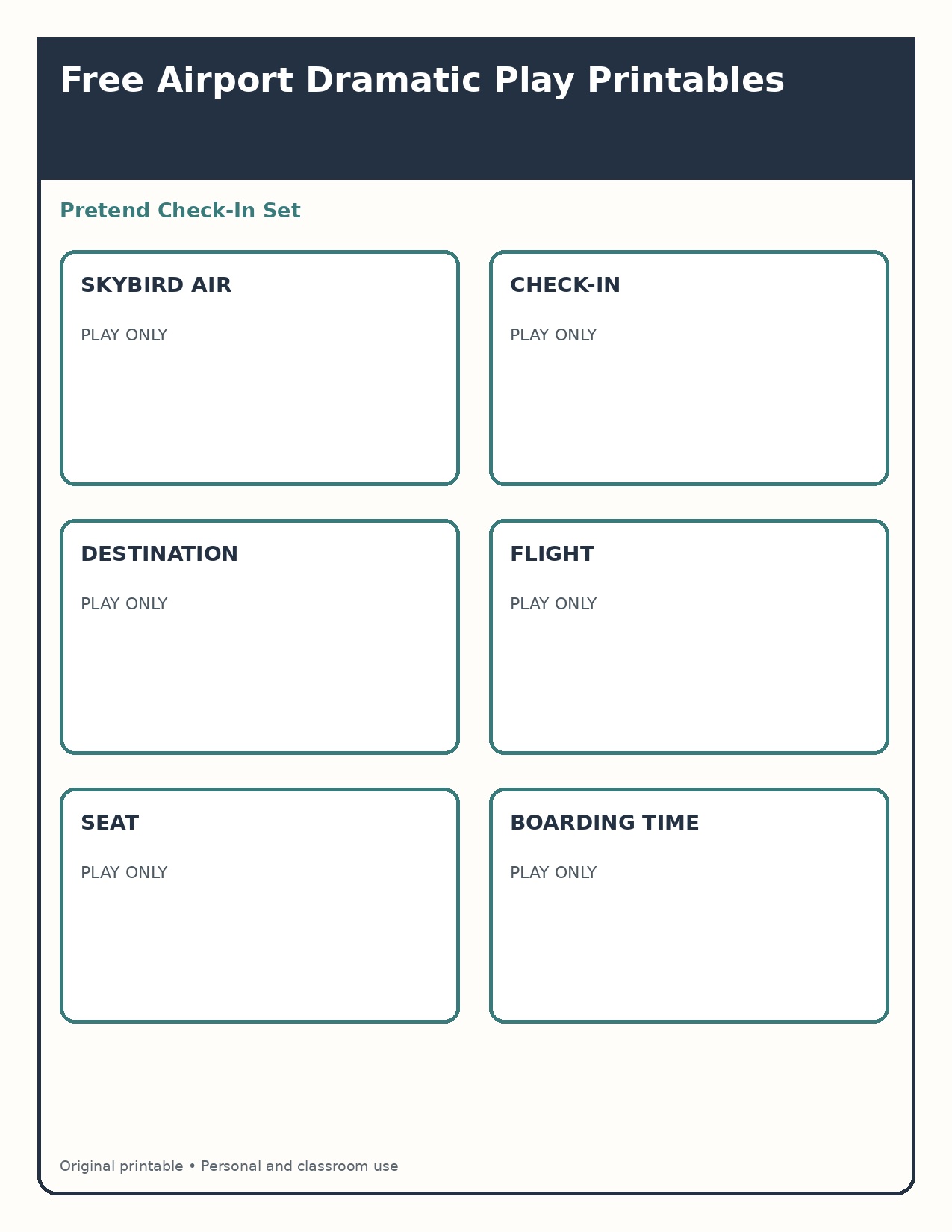 Pretend Check-In Set