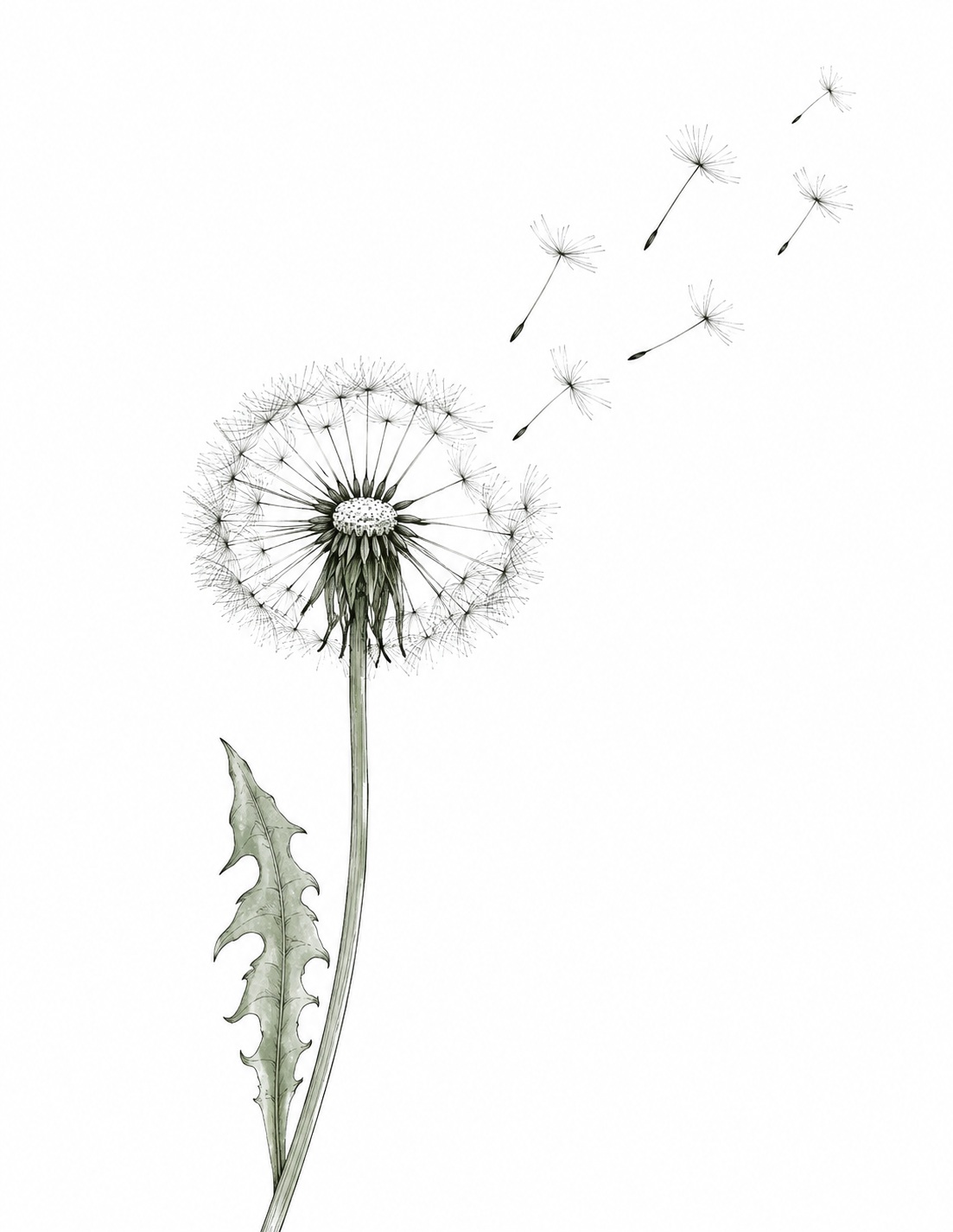 Minimalist dandelion wall art