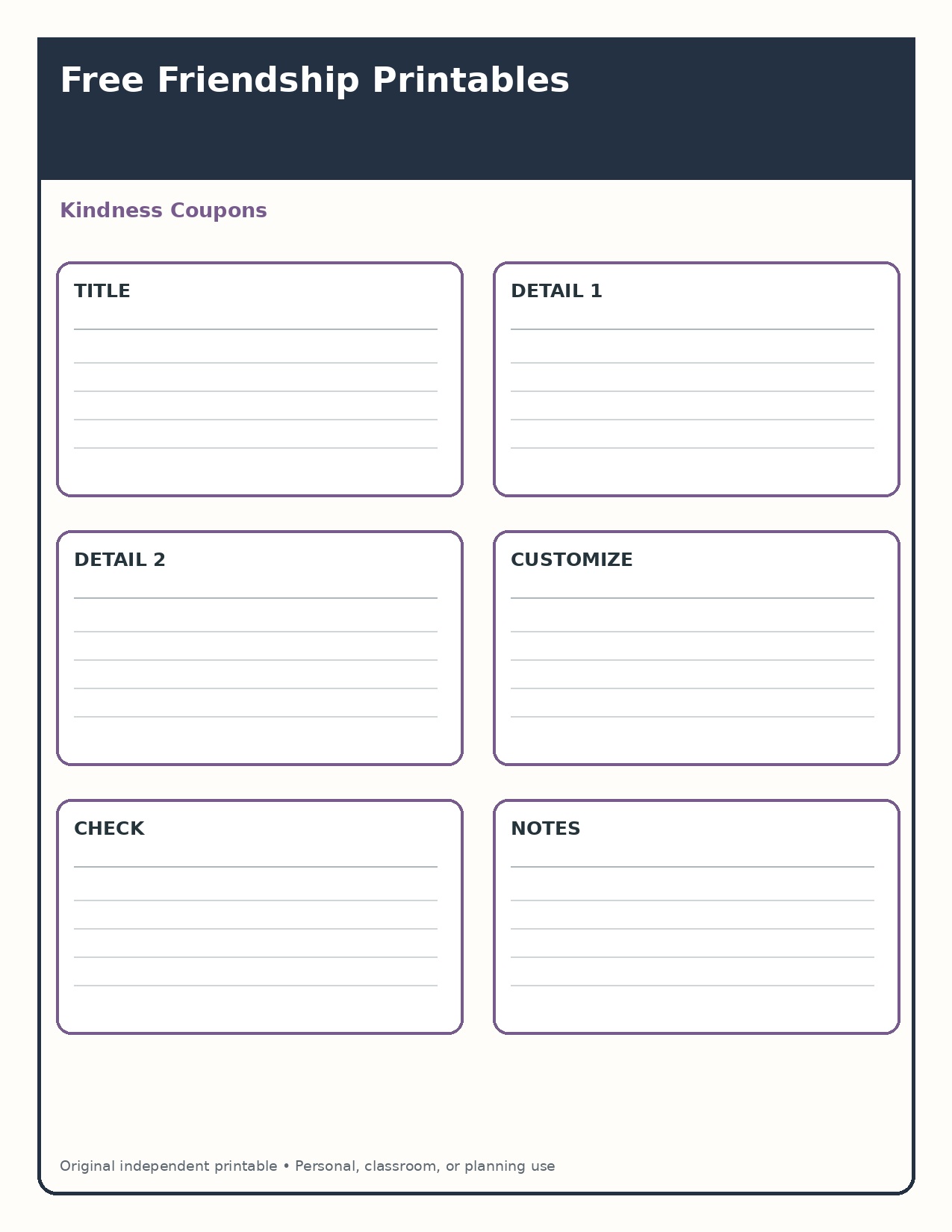 Kindness Coupons