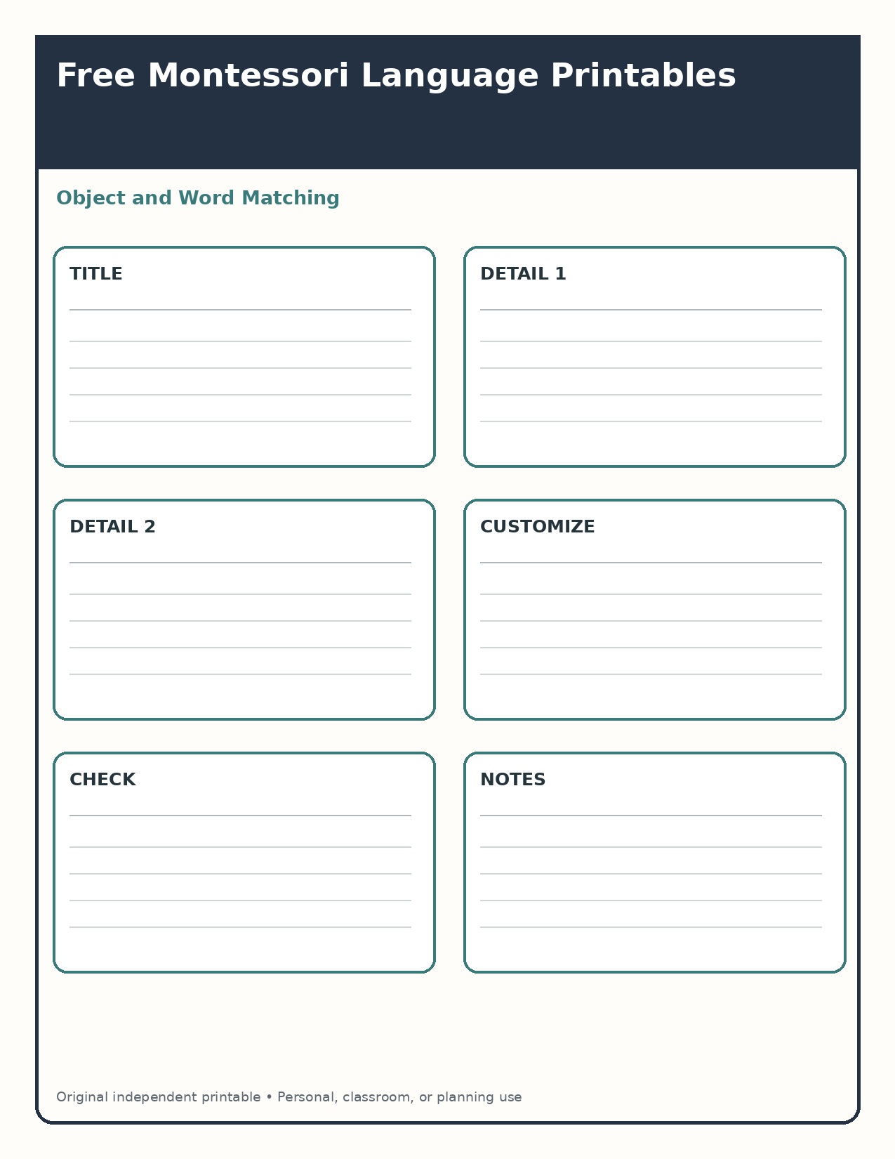 Object and Word Matching