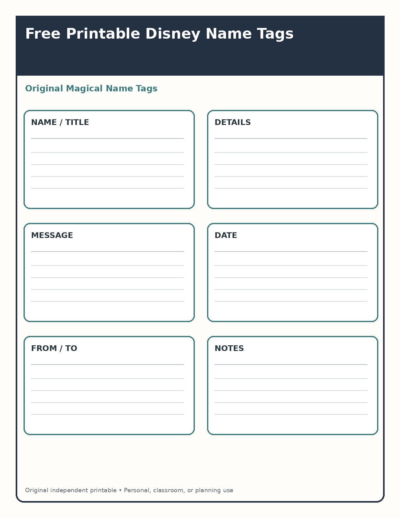 Original Magical Name Tags