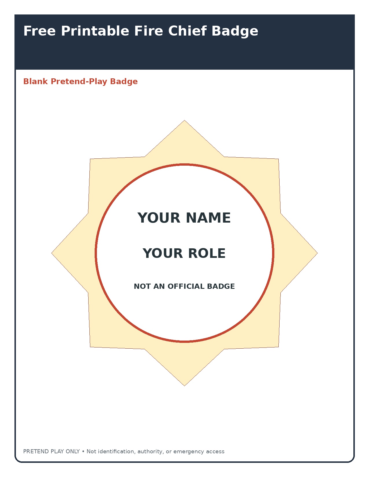 Blank Pretend-Play Badge