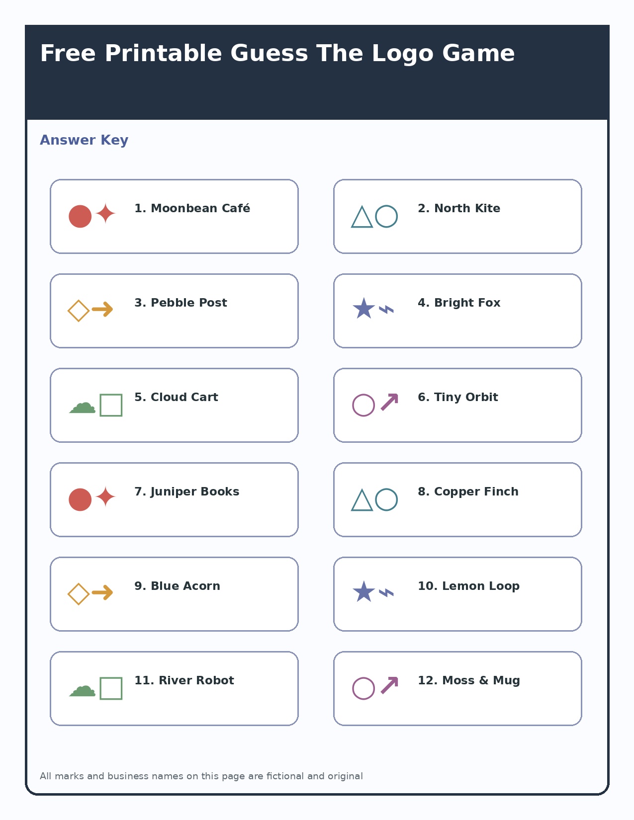 Fictional Logo Answer Key
