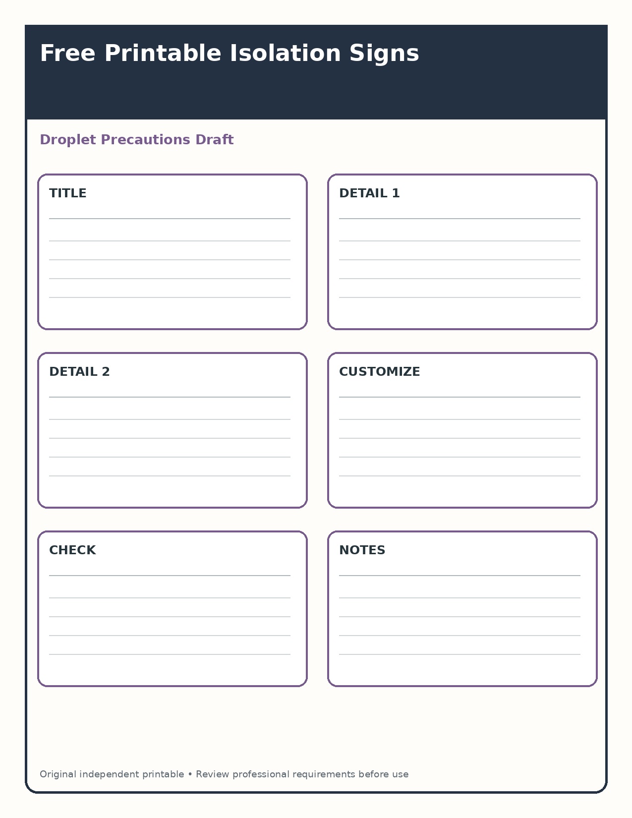 Droplet Precautions Draft