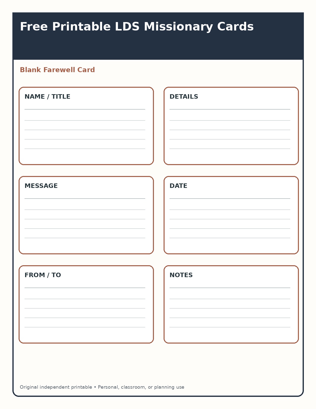 Blank Farewell Card