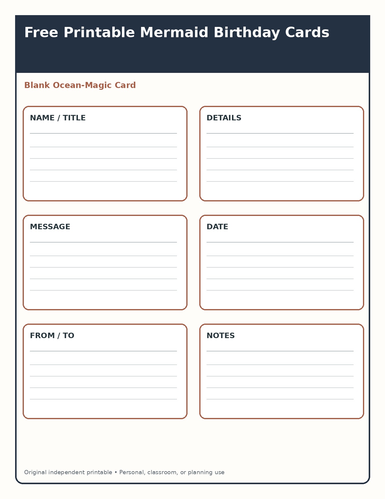 Blank Ocean-Magic Card