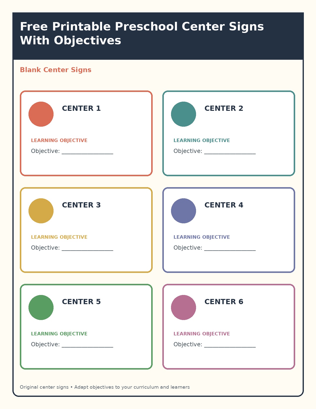Blank customizable center signs