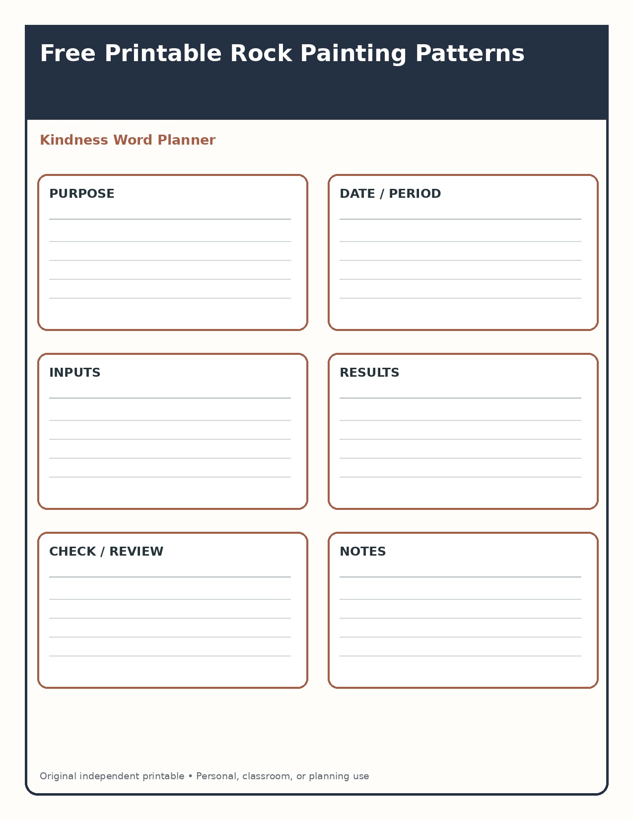 Kindness Word Planner