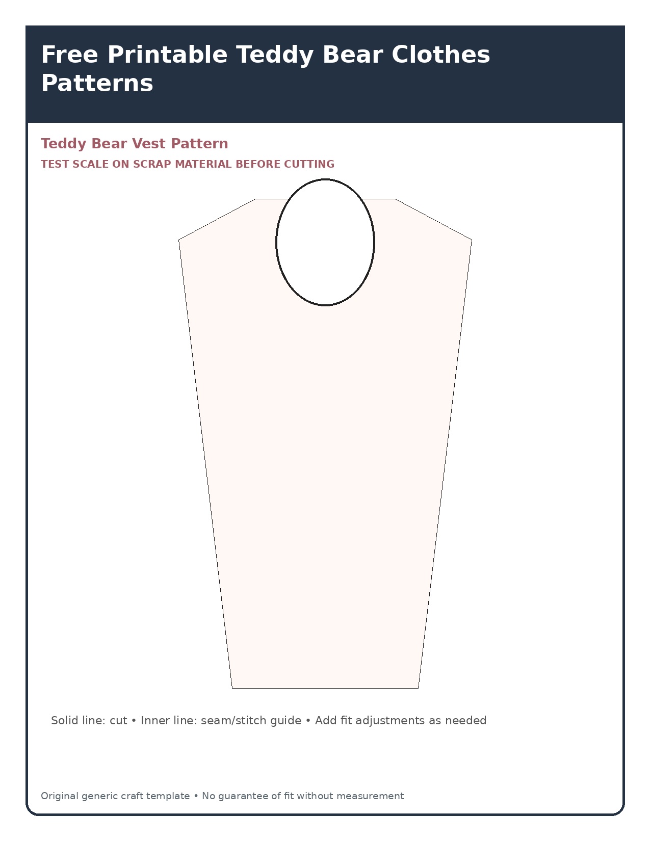 Teddy Bear Vest Pattern